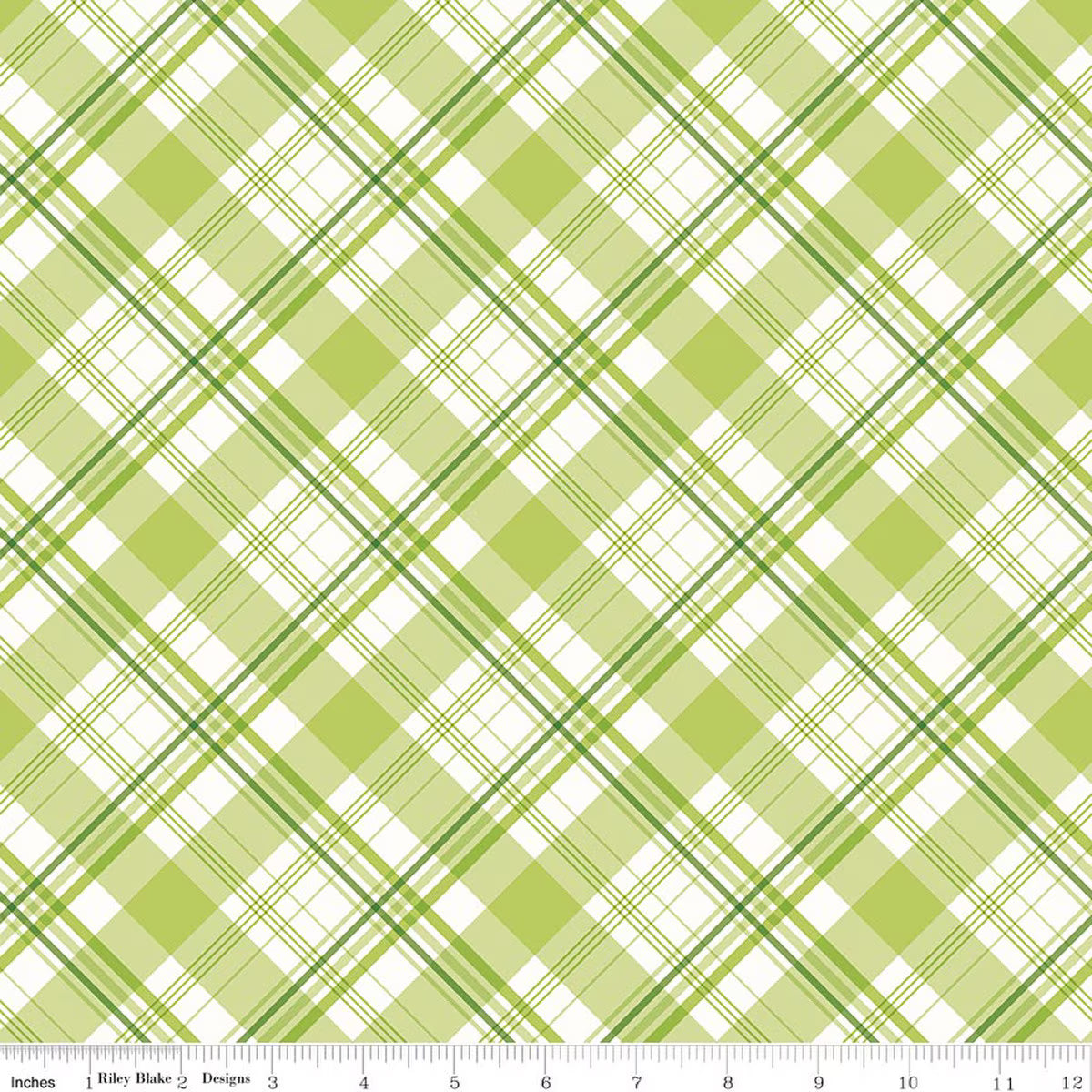 Hydrangeas in the Garden Plaid Green