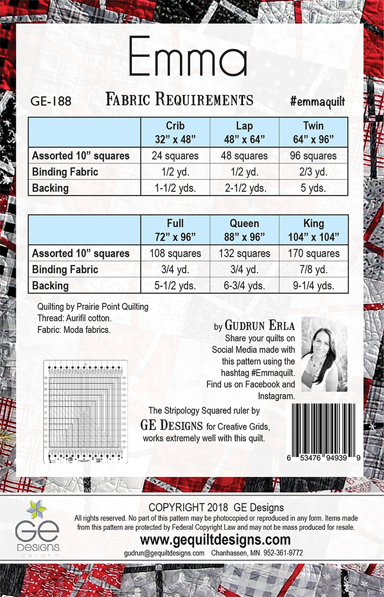 Emma - 10" Square Pattern 188