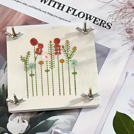 Springtime Stems DIY Embroidery Flower Press Kit