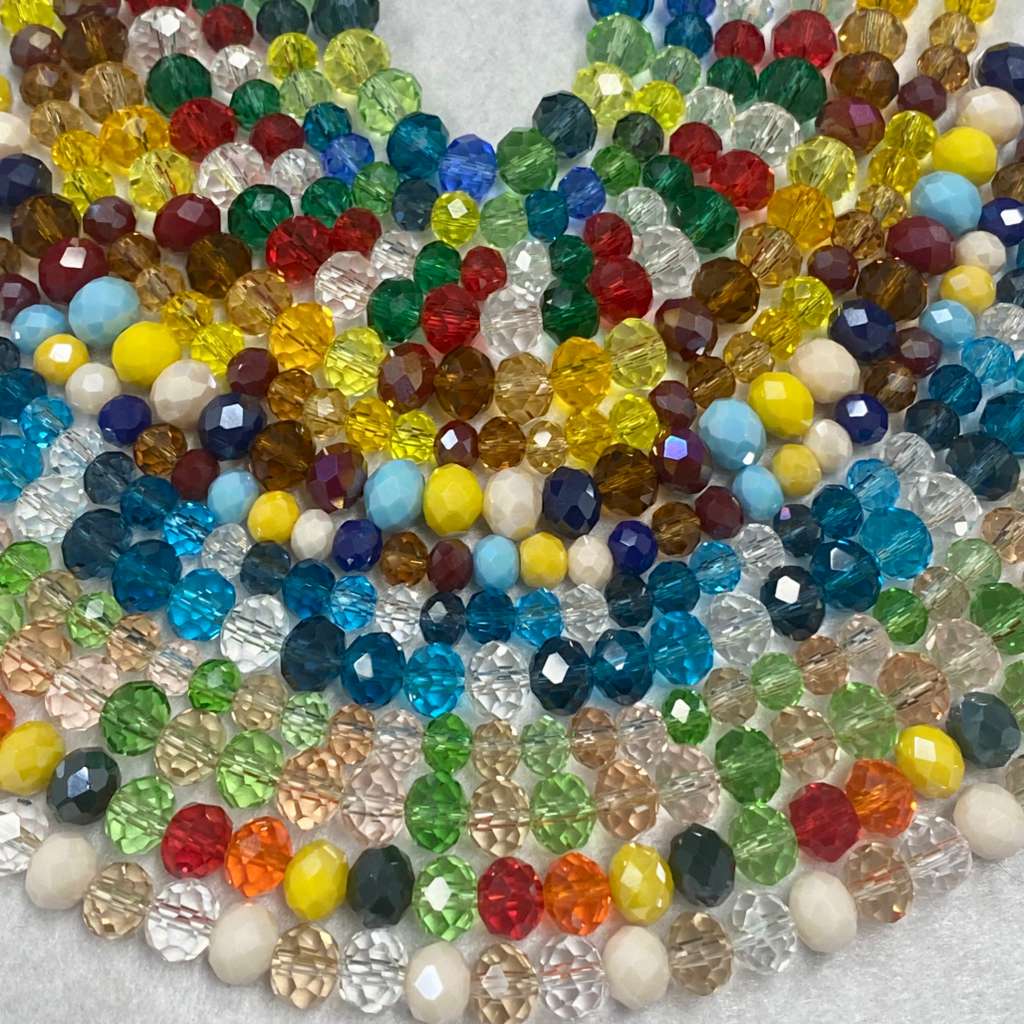 Gemcut Rondelle Glass Beads