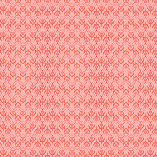 Front Porch Geometric Coral - Fat Quarter
