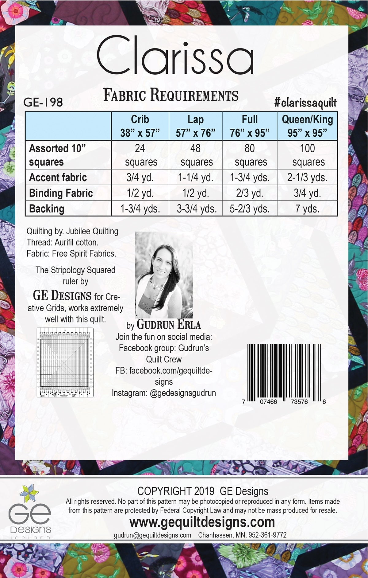 Clarissa - 10" Square Pattern 198