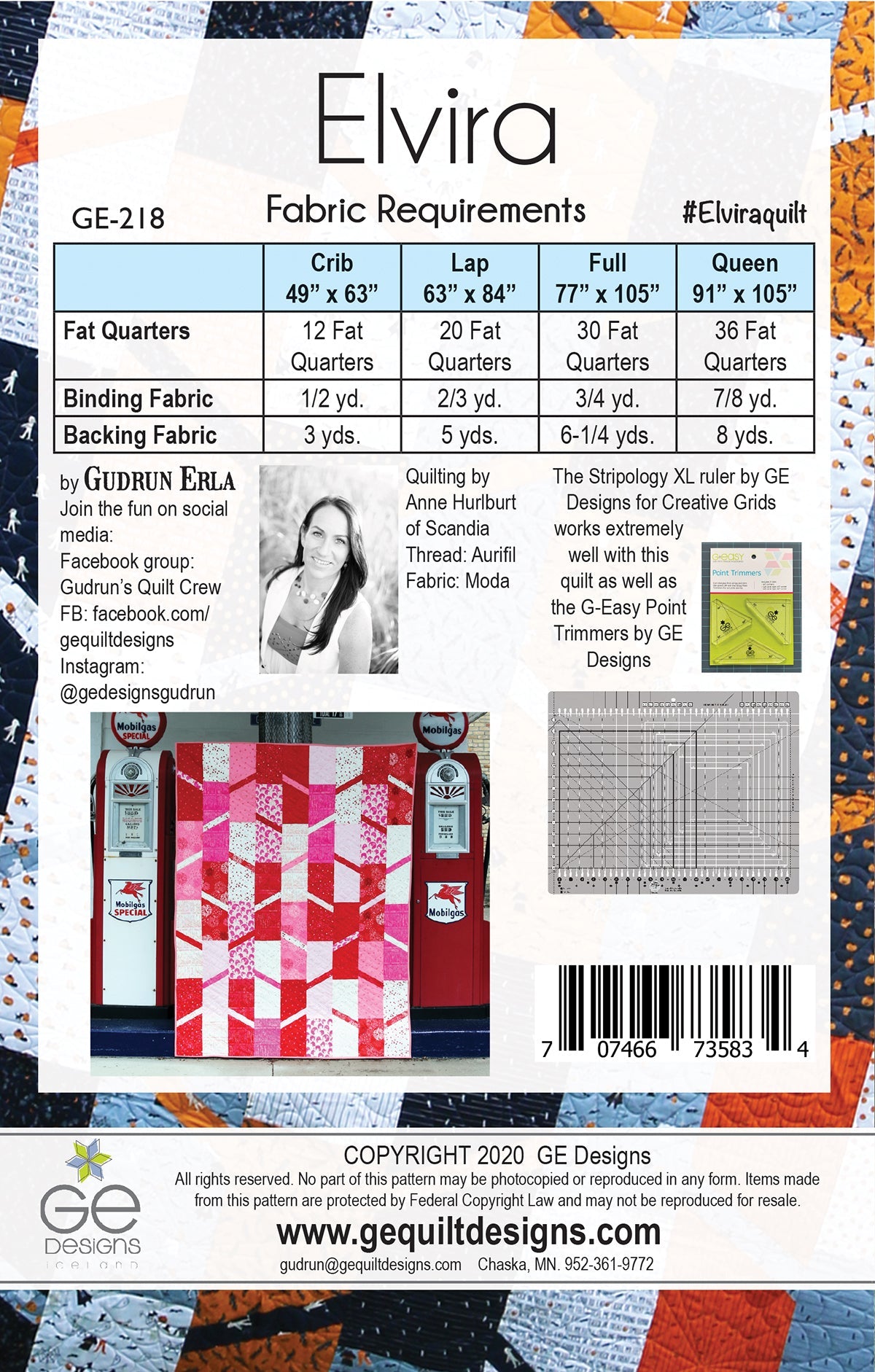 Elvira - Fat Quarter Pattern 218