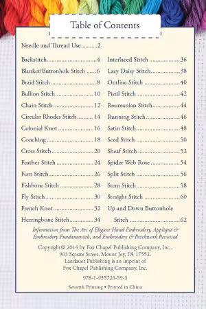 Hand Embroidery Stitches at-a-glance