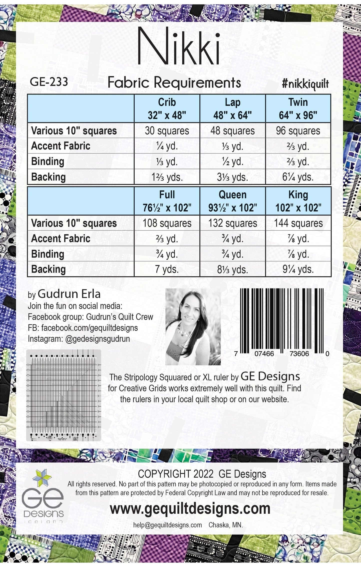 Nikki - 10" square Pattern 233